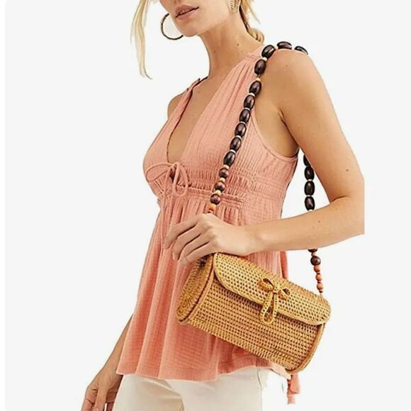 NWT Free People Beach Bound Pink Sand Plunge Tank Medium - Picture 1 of 11